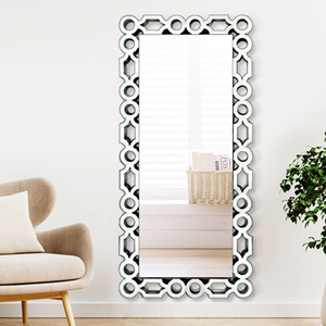 Classical European Style Metal Oval Dressing Floor Mirror Free Standing for Living Room Use - Product Image 2