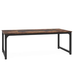 Juego de Mesa de Comedor Rectangular Moderno con Tablero de Madera y Patas de Metal Negro, Mesa de Cocina Industrial con Sillas para el Hogar y Hoteles - Product Image 1
