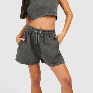 Shorts Ligeros y Transpirables para Mujer, Lavado Ácido, 100% Algodón, Cintura Elástica, Personalizables, Alta Calidad, Cómodos, Casuales, al por Mayor - Product Image 1