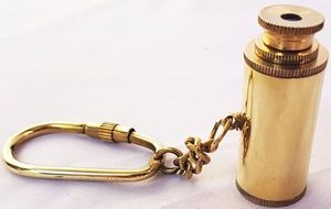 Mini porte-clés télescope en laiton poli, style marin vintage, petit porte-clés de poche, porte-clés maritime antique - Product Image 2