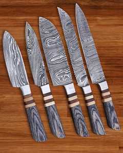 Premium Damascus Steel Chef <b>Knife</b> <b>Set</b> with Wood Handle Design for Home Kitchen Cooking Food Preparation Chef <b>Knife</b> <b>Sets</b> - Product Image 1