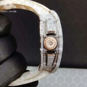 Montre pour homme Charm Jewells en acier inoxydable, boîtier de 40 mm, accents de diamants, analogique, luxe, mode, mouvement mécanique, date automatique, fonction push - Product Image 3