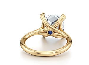 Bague de fiançailles solitaire en or jaune 9 carats avec diamant de laboratoire taille princesse 1 carat, bijoux fins personnalisés en gros - Product Image 2
