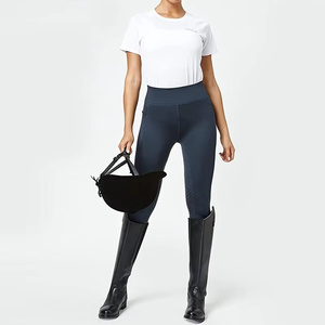 Pantalones de Montar de Cintura Alta para Mujer, Tejidos en Spandex y Nylon, Elásticos en Cuatro Direcciones, Color Sólido, Cintura Elástica 2026 - Product Image 1