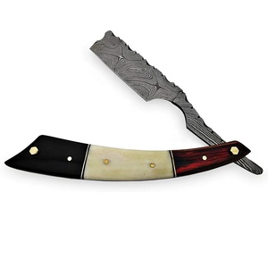 Couteau de poche en acier Damas fait main de haute qualité avec étui en cuir, cadeau idéal pour le camping, pour papa, OEM et ODM pris en charge - Product Image 3