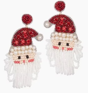 Lindos pendientes hechos a mano con cuentas de Papá Noel para mujer, pendientes de boda con diamantes de imitación, perlas de imitación, joyería artesanal clásica Ziyan - Product Image 1