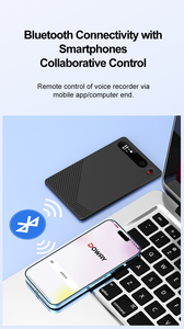 Máy ghi âm mini ai mới Máy ghi âm thông minh cho các bài giảng và cuộc họp định dạng MP3 điều khiển ứng dụng cuộc gọi điện thoại - Product Image 3