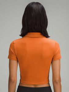Polo court uni en coton respirant pour femme – Style décontracté et ajusté – Idéal pour le streetwear - Product Image 2