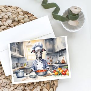 Whimsical Greyhound the Chef A7 Tarjetas de felicitación Paquete de 8 tarjetas de notas en blanco con sobres Tamaño 5x7 - Product Image 2
