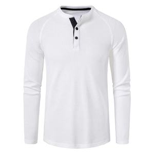 T-shirt décontracté pour homme de qualité supérieure, taille Europe et Amérique, à manches longues raglan en tissu gaufré, uni, coupe oversize, idéal pour l'extérieur, fabriqué en Chine. - Product Image 6