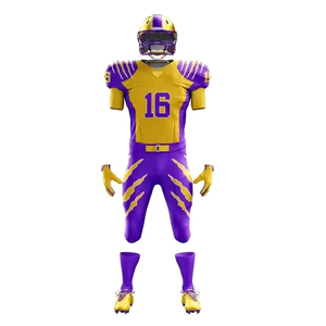 Ensemble d'uniformes de football américain en maille respirante grande taille à manches courtes 100 % polyester pour le sport - Product Image 5