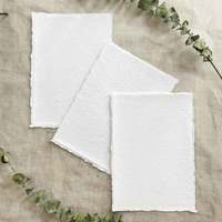 Papier Coton Artisanal A4 400 GSM à Bords Frangés, Sans Acide, Feuilles Archivistiques pour Aquarelle, Calligraphie, Artisanat, OEM