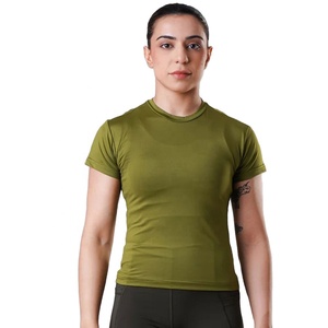 Camiseta de manga corta de compresión para mujer, ropa deportiva transpirable de secado rápido, camiseta de entrenamiento ajustada para mujer - Product Image 1