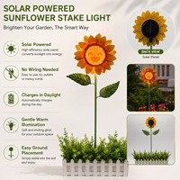 Piquet de jardin solaire décoratif Radiant Smile avec motif personnalisé, motif floral tournesol