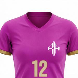 Uniforme de Fútbol de Manga Corta para Mujer, Color Rosa y Blanco, con Estampado Sublimado, Material 100% Poliéster de Alta Calidad, por RIVIAN ATLANTIC - Product Image 6