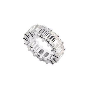 Bague moderne en argent avec diamant moissanite taille émeraude, la plus vendue, pour unisexe, disponible à prix d'exportation depuis l'Inde - Product Image 5