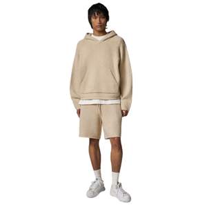 Sudadera con Capucha de Punto Bouclé para Hombre, Sudadera con Capucha Elegante y Cómoda con Bolsillo Delantero, Sudadera de Punto Premium en Color Piedra - Product Image 6