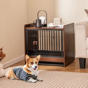 Lockable Door Indoor Dog <b>Crate</b> with Removable Tray Convenient Features for Your Furry Friend - Product Image 1