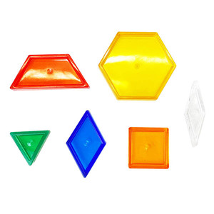 49 PCS Colorful Math Toy Clear Plastic Geometric <b>Shape</b> Pattern <b>Blocks</b> - Product Image 5