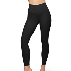 High Waist Full Length <b>Black</b> <b>Leggings</b> Seamless Knitted Stretch Women's Basic Solid Color All Seasons Activewear Pants - Product Image 4