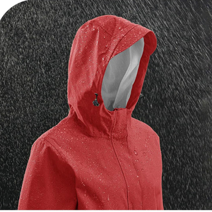 <b>Women's</b> Red Hooded Waterproof Motorcycle <b>Jacket</b> Full Sleeve Regular Length Woven Polyester Winter/Autumn <b>Utility</b> Style - Product Image 5