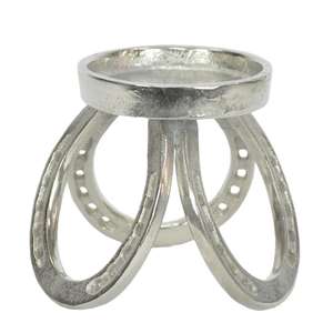 Portavelas Portátil Fácil de Transportar, Hecho a Mano, Estilo Ecuestre, Portavelas con Forma de Herradura, Decoración de Mesa, Centro de Mesa para Sala de Estar - Product Image 1