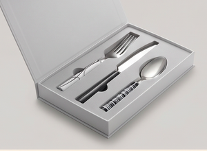 Modern Stainless Steel Flatware Set With <b>Black</b> And White Patterned Handles Dishwasher Safe <b>Cutlery</b> For Wedding Use - Product Image 6