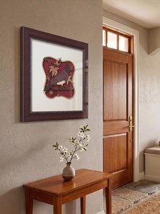 Veneer Wooden Carved Bird <b>Wall</b> Art Traditional Decor Living Room <b>Wall</b> <b>Mounted</b> Plant Pattern - Product Image 3