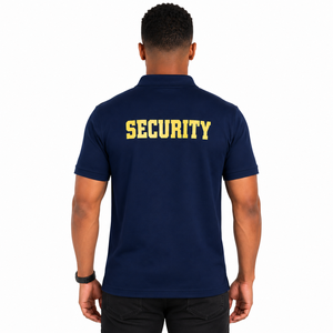 Polo en polyester uni personnalisé, manches courtes, vêtements de travail performants, respirant, uniforme unisexe pour agents de sécurité - Product Image 3