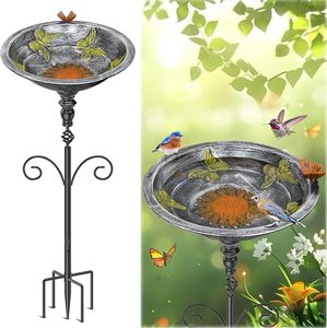 Private labelling Stylish Iron <b>Bird</b> Bath With Decorative <b>Stand</b> For Backyard Garden And Outdoor <b>Bird</b> Feeding Arrangements - Product Image 1