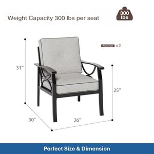 Set di Mobili da Giardino in Metallo per Tutte le Stagioni, 8 Pezzi, Divano Conversazione 9 Posti, Cuscini Grigi Spessi 4 Pollici, Telaio Nero, Colore Caffè - Product Image 4