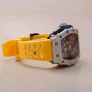 Men Luxury Square Quartz Watch with Stainless Steel Band Sapphire Crystal Dial 44mm Analog <b>Chronograph</b> Alloy Case - Product Image 4
