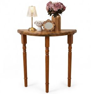 Mesa Consola Media Luna con Almacenamiento |   Mesa de Entrada de Madera para Sala de Estar, Pasillo, Mesa Auxiliar para Sofá, Decoración del Hogar - Product Image 1
