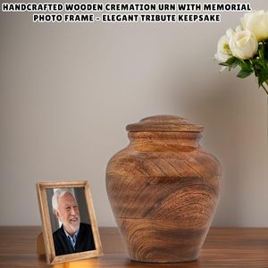 Wood Rectangle Cremation <b>Box</b> for Adult Male Female | Modern Minimalist <b>Memorial</b> Burial Urn Non-Slip Pads | Wholesale Supplies - Product Image 1