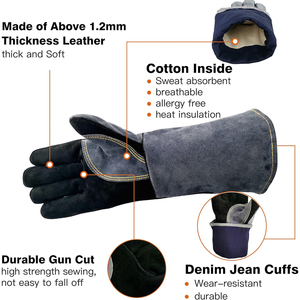 Guantes de Seguridad Reforzados para Protección de Manos, Guantes de Seguridad para Exteriores Resistentes al Agua, Antideslizantes y Texturizados - Product Image 5