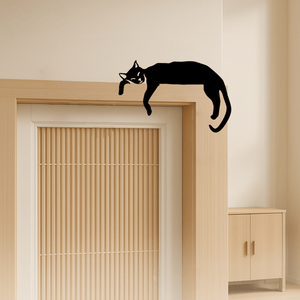 CIFbuy Décoration murale gothique silhouette de chat noir, style vintage bohème, pour cheminée, salon, Halloween, cadeau de porte, TikTok - Product Image 2