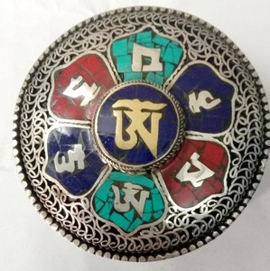 Colgante de Turquesa con Temática Religiosa Budista Tibetana, Aleación de Cobre - Product Image 1
