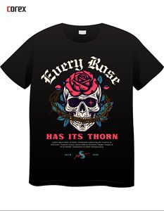 Camiseta de Algodón Tejido con Estampado DTF Personalizado, Estilo Vintage Negro, para Hombre y Mujer, Corte Regular, Antiencogimiento y Secado Rápido - Product Image 3