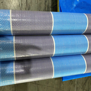 Bâche extérieure unie bleue en PE tissé, poids moyen, résistante à l'eau, anti-UV, sur mesure, écologique et coupe-vent - Product Image 2