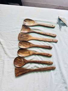 Juego de Utensilios de Cocina de Madera de Teca Natural, 1 Pieza, Cucharas Decorasia, Sin Químicos, Ecológicas, Aptas para Lavavajillas, Modernas - Product Image 2