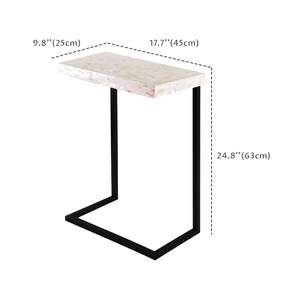 Elegant Rectangular <b>Brown</b> Capiz <b>Table</b> Coastal Style Shell Mosaic Living Room Furniture Modern Minimalist Manufacturer - Product Image 3