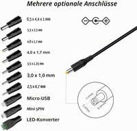 Adaptateur secteur universel AC-DC 45W 5V-15V 3A avec port USB 5V 2A et 10 prises DC pour appareils électroniques domestiques