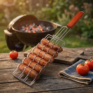 Rouleau à saucisses en acier inoxydable résistant à la chaleur, outil de cuisson durable pour faire cuire et retourner les saucisses, cuisines domestiques, restaurants - Product Image 2