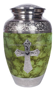 Urne funéraire en plastique ABS en marbre vert de haute qualité fournitures funéraires classiques pour cendres adultes fini coloré - Product Image 6