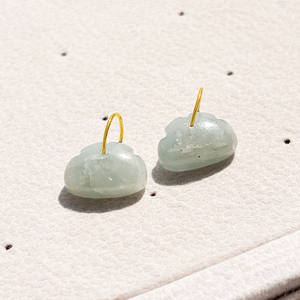 Pendentif en pierre précieuse Aquamarine polie, charme en pierre bleue naturelle avec anneau en or, bijou bohème, cadeau pour l'amour - Product Image 2