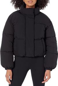 Blouson Bomber Matelassé Noir Brillant Bleu Haute Qualité Hiver Unisexe Col Montant Imperméable Coupe-Vent Écologique - Product Image 4