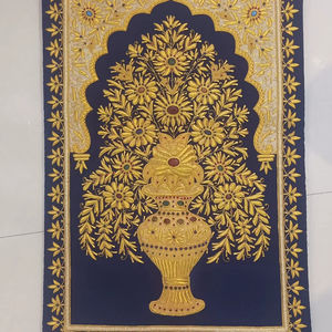 Tapiz Floral Moderno Bordado con Hilo de Oro, Decoración de Pared de Varias Piezas para el Hogar - Product Image 1