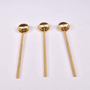 Ensemble cuillère et fourchette à salade en cuivre antique, luxe, manche long, acier inoxydable, pour restaurants et décoration intérieure - Product Image 4