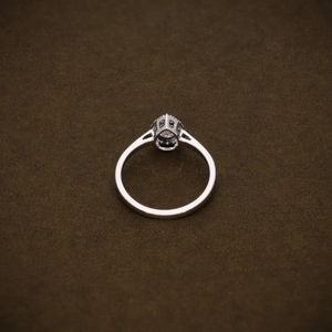 Bague de fiançailles pour femme en or massif avec diamant de laboratoire taille poire, diamants certifiés, style halo élégant, bijou d'anniversaire - Product Image 5