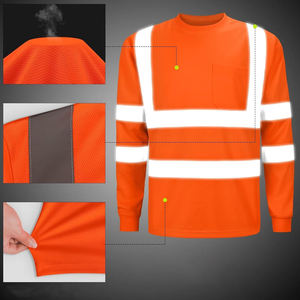 Camisetas de Seguridad Reflectantes para Construcción, Camisetas de Trabajo de Alta Visibilidad para Hombre, Camisetas de Manga Larga con Logotipo Personalizado - Product Image 3